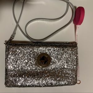 Kate Spade Missy Sparkle Silver Glitter Crossbody